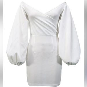 White Off Shoulder Backless Bodycon Mini Dress